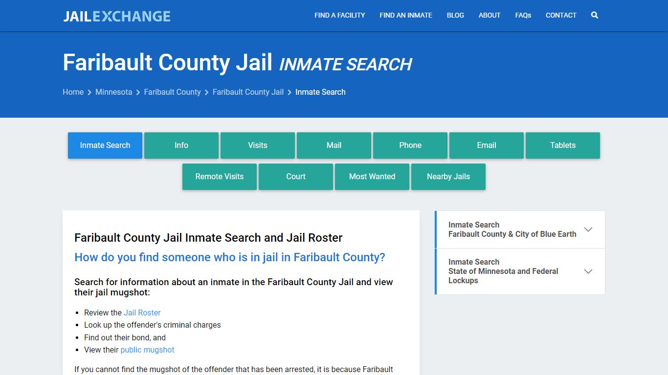 Inmate Search: Roster & Mugshots - Faribault County Jail, MN