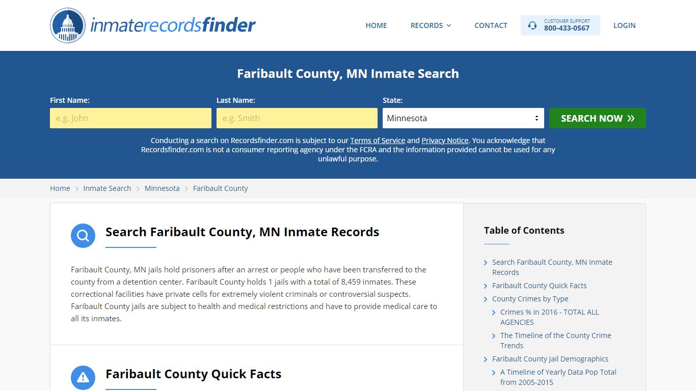 Faribault County, MN Inmate Lookup & Jail Records Online